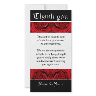 Photo cards template - customisable red roses photocard