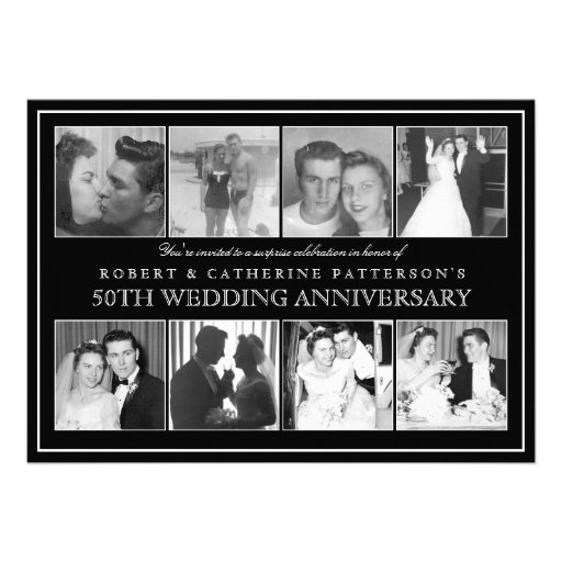 Photo Celebration 50th Wedding Anniversary Personalized Invites (front side)