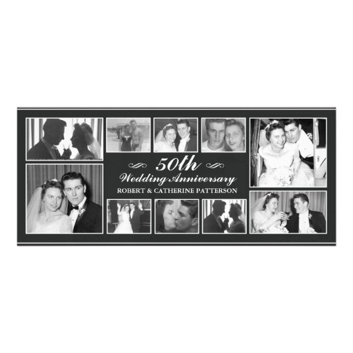 Photo Celebration 50th Wedding Anniversary Custom Announcements (front side)