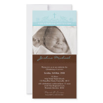 PHOTO CHRISTENING INVITATIONS :: elegant 1 photo cards