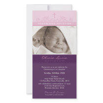 PHOTO CHRISTENING INVITATIONS :: elegant 4 Photo Card Template