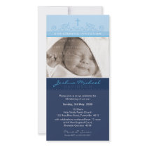 PHOTO CHRISTENING INVITATIONS :: elegant 6 Personalized Photo Card