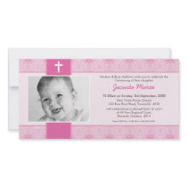PHOTO CHRISTENING INVITATIONS :: pretty 2L Custom Photo Card