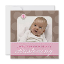 PHOTO CHRISTENING INVITES :: polkadot 1SQ