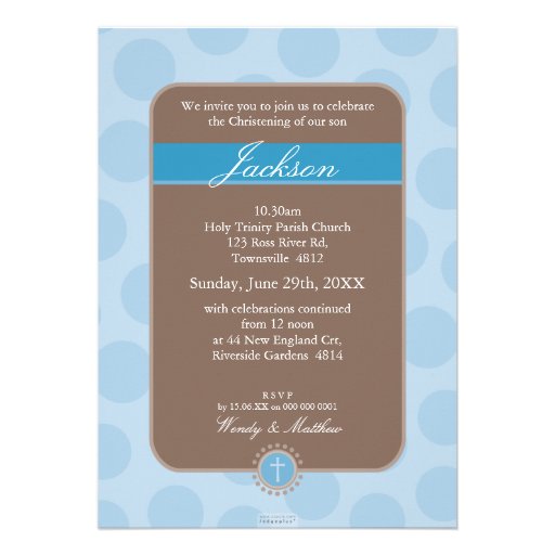 PHOTO CHRISTENING INVITES :: polkadot 2P