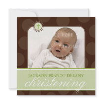 PHOTO CHRISTENING INVITES :: polkadot 4SQ