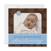 PHOTO CHRISTENING INVITES :: polkadot 6SQ