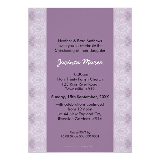 PHOTO CHRISTENING INVITES :: pretty 5P