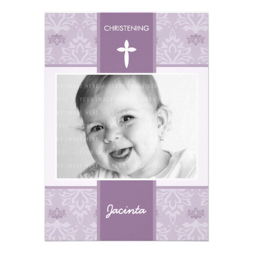 PHOTO CHRISTENING INVITES :: pretty 5P