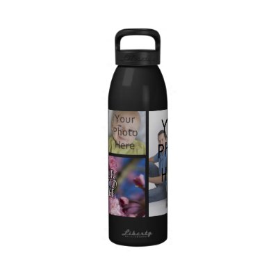 Photo Collage Custom Digital Picture Water Bottle