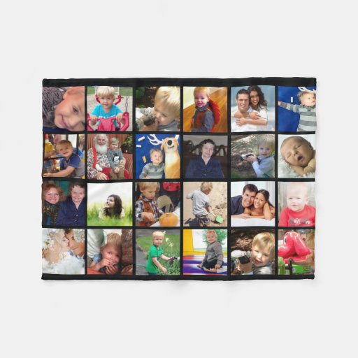 Photo Collage Family Photos Fleece Blanket Zazzle