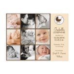 Photo Collage Peach Baby Birth Announcement Postcards