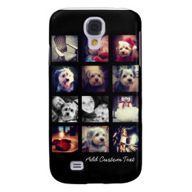 Photo Collage with Black Background Galaxy S4 Cases