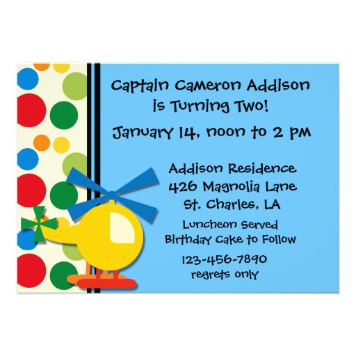 Photo Customized Aviation Birthday Invitation