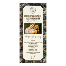 Photo Deer Hearts Hunting Camo Wedding Programs Full Color Rack Card