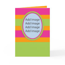 Photo For Mom Green Pink Mothers Day Card cards