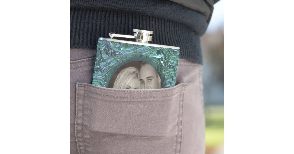 Photo Frame 2 Wrapped Flask Zazzle
