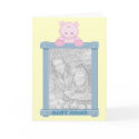 Photo Frame Birth Announcement with Hippo cards