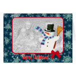 Photo Frame with Snowman Holiday Card
