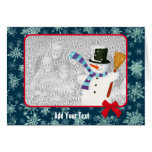 Photo Frame with Snowman Holiday Card