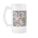 Photo Frosty Glass Mugs - personalized Collage Mug