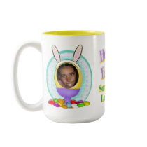 Photo Funny Happy Easter Bunny Egg mugs