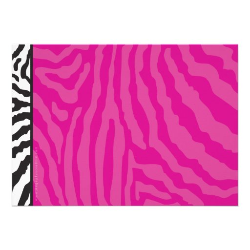 PHOTO GRAD PARTY INVITE zebra stripe black pink