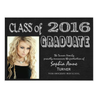 Photo Graduation 2016 | Chalkboard Invitation