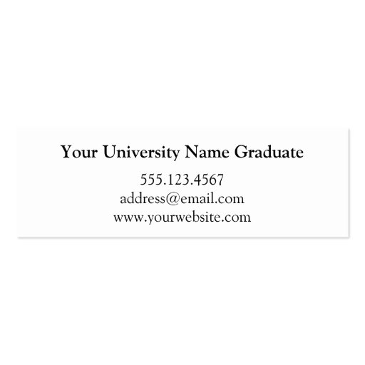 Photo graduation announcement tag name card black business card templates (back side)
