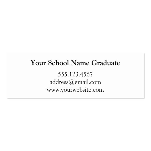 Photo graduation announcement tag name card red business cards (back side)