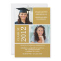 Photo Graduation Invitation ~Classy Gold & White invitation