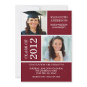 Photo Graduation Invitation ~Classy Maroon & White invitation