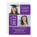 Photo Graduation Invitation ~Classy Purple & White invitation