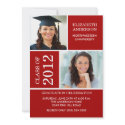 Photo Graduation Invitation ~Classy Red & White invitation