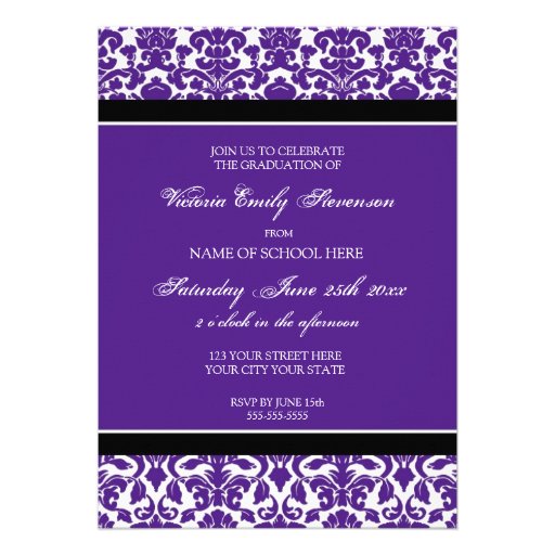 Photo Graduation Party Invitation Card Plum