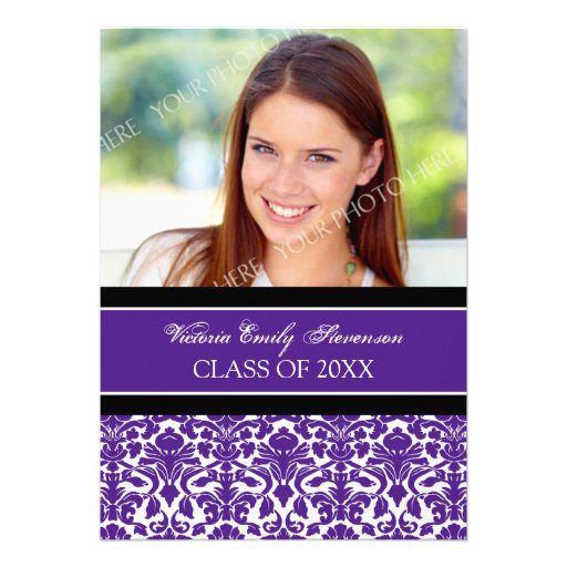 Photo Graduation Party Invitation Card Plum