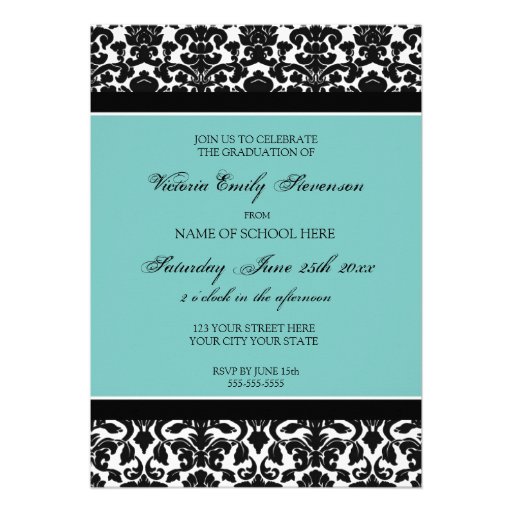 Photo Graduation Party Invitation Card Teal