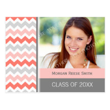 Photo Graduation Party Invitation Postcard Chevron