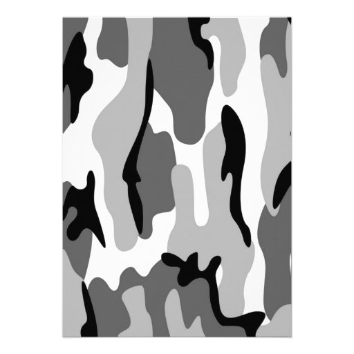 Photo Gray Camo Graduation Invitation