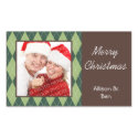 Photo green argyle Merry Christmas large sticker sticker