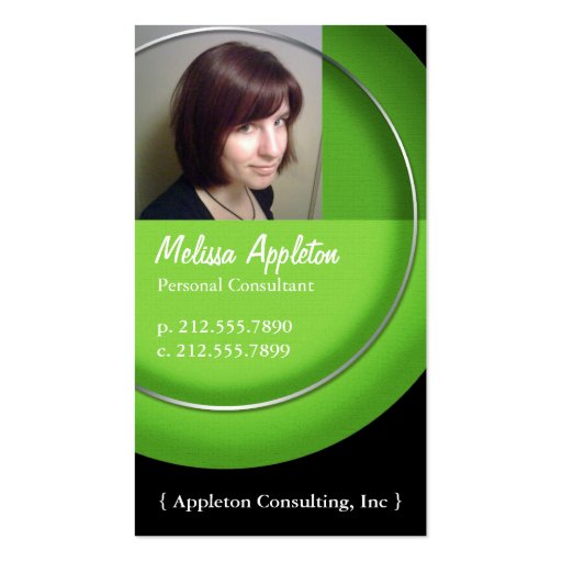 Photo - Green Circle Professional Business Cards (front side)