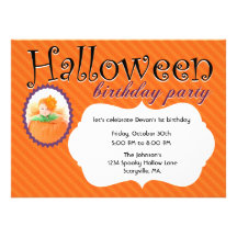 Photo Halloween Birthday Party Invitations
