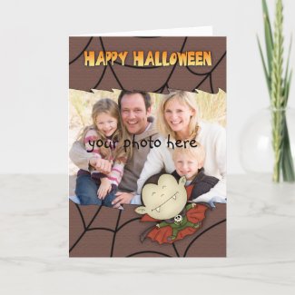 photo halloween card with cute vampire boy card