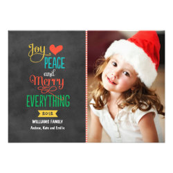 Photo Holiday Greeting Card | Black Chalkboard