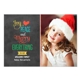 Photo Holiday Greeting Card | Black Chalkboard