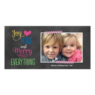 Photo Holiday Greeting Card | Black Chalkboard Picture Card