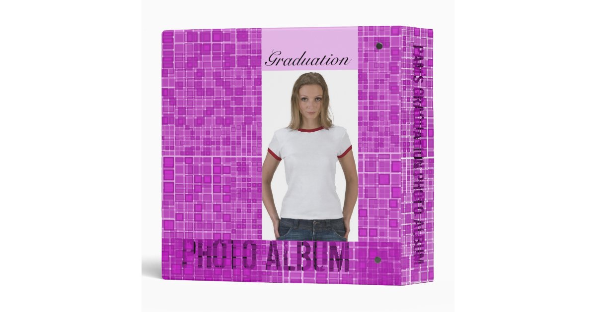 photo insert graduation photo album 3 binder zazzle graduation photo album