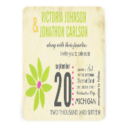 Photo Lime Stylized Daisy Wedding Invitations
