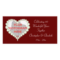 Photo Love Heart Diamond Anniversary Photo Card