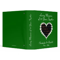 Photo Love Heart Diamond Emerald Anniversary 3 Ring Binder